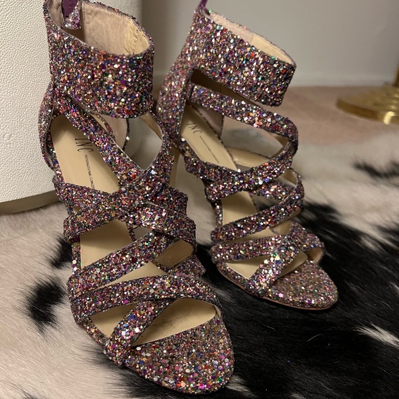 INC Multi Glitter Strappy High Heels - Picture 15 of 16